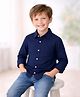 Cuttyfy Cotton Woven Full Sleeves Striped Shirt - Navy Blue