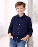 Cuttyfy Cotton Woven Full Sleeves Striped Shirt - Navy Blue