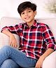 Cuttyfy Cotton Woven Full Sleeves Checked Shirt - Red
