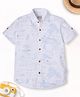 Cuttyfy Cotton Woven Full Sleeves Tropical Theme Printed Shirt - White
