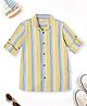 Cuttyfy Cotton Woven Full Sleeves Tropical Theme Printed Shirt - Yellow