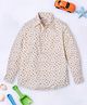 Cuttyfy Cotton Woven Full Sleeves Floral Printed Shirt - White
