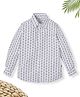 Cuttyfy Cotton Woven Full Sleeves Animal Printed Shirt - White