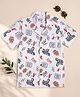 Cuttyfy Cotton Woven Half Sleeves Typography Printed Shirt - White