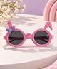 Stol'n Bow Applique & Bunny Ear Designed UV Protected Oval Sunglasses - Pink