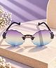 Stol'n Gradient UV Protected Scalloped Rimless Sunglasses - Purple