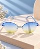 Stol'n Gradient UV Protected Round Rimless Sunglasses - Blue