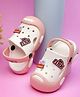 TOMSY CHOICE Typography Applique Detailed Perforated Slingback Clogs - Pink