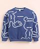 giniekids Cotton Blend Knit Full Sleeves Abstract Printed Pre Winter Sweatshirt - Blue