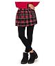 Plan B Cotton Knit Plaid Checked Skeggings - Red