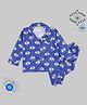 Pyjama Party 100% Cotton Woven Full Sleeves Evil Eye Printed Coordinating Shirt & Pajama Night Suit - Blue