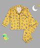 Pyjama Party 100% Cotton Woven Full Sleeves Facial Expressions Printed Coordinating Shirt & Pajama Night Suit - Yellow