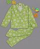 Pyjama Party Cotton Rayon Woven Full Sleeves Floral Printed Coordinating Shirt & Pajama Night Suit - Green