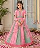 Bitiya By Bhama Silk Woven Half Sleeves Ethnic Motifs Embroidered & Lace Embellished Lehenga Choli With Dupatta Set - Green