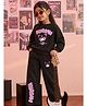 Nap Chief Cotton Knit Sanrio Featuring Full Sleeves Kuromi Printed Sweatshirt & Pants Set - Jet Black