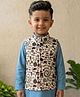 Snowflakes Cotton Woven Sleeveless Warli Printed Jacket - White
