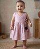 Snowflakes Rayon Woven Sleeveless Floral Printed Dress - Pink