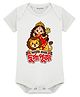Arvesa Cotton Knit Durga Puja Theme Half Sleeves My First Durga Puja Text Printed Onesie - White