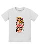 Arvesa Cotton Knit Durga Puja Theme Half Sleeves My First Durga Puja With Mummy & Papa Text Printed Tee - White