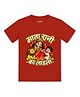 Arvesa Cotton Knit Navratri Theme Half Sleeves Mata Rani Ka Ladla Text Printed Tee - Red