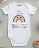 YO!4U Cotton Knit Half Sleeves Rainbow Printed Onesie - White