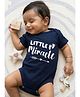 YO!4U Cotton Knit Half Sleeves Little Miracle Text Printed Onesie - Navy Blue