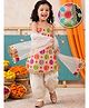 AJ Dezines Silk Woven Sleeveless Bandhani Printed Kurti & Pants With Dupatta Set - Multi Colour