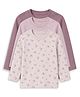 Cocoon Care Bamboo Knit Pack Of 3 Full Sleeves Solid & Bunny Printed Tees - Pink
