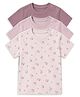 Cocoon Care Bamboo Knit Pack Of 3 Half Sleeves Solid & Bunny Printed Tees - Pink