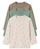 Cocoon Care Bamboo Knit Pack Of 3 Full Sleeves Solid & Bear Printed Tees - Beige