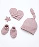 Cocoon Care Bamboo Knit Solid Cap Mittens & Socks Set - Pink