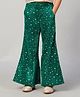 Lil' Drama Velvet Knit Stars Printed Pants - Green