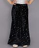 Lil' Drama Velvet Knit Stars Printed Pants - Black