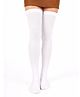 BookMyCostume Cotton Lycra Solid Thigh High Stockings - White