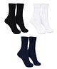 BookMyCostume Cotton Lycra Pack Of 3 Solid Socks - Black Blue & White