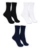 BookMyCostume Cotton Lycra Pack Of 3 Solid Socks - Black Blue & White