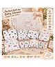 VOIDROP Baby Muslin Cotton Combo Set for Newborn Boys & Girls , Soft Printed Baby Gift Set with Clothing, Cap, Mittens, Bib, Burp Cloth & Diaper Cover , Newborn Baby Essentials Set