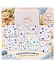 VOIDROP Baby Muslin Cotton Combo Set for Newborn Boys & Girls , Soft Printed Baby Gift Set with Clothing, Cap, Mittens, Bib, Burp Cloth & Diaper Cover , Newborn Baby Essentials Set