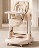 StarAndDaisy 4 in 1 Baby High Chair Walker Rocker and Swing for Babies 0 to 5 Years Adjustable Height Recline Footrest Double Layer Tray 5 Point Safety Harness and Wheels for Comfort and Safety