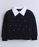Bright Stars KIDSWEAR Knit Full Sleeves Pearl Embellished Top - Black