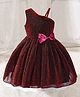 Sky Carry Net Knit Sleeveless Bow Applique Detailed Dress - Dark Red