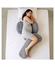 MY ARMOR Maternity Pillow Bundle for Women, Adjustable Butterfly Pregnancy Pillow Set | Full Body Support for Back, Belly, Hips & Legs, W-Shape, Soft 100% Velvet, 1 Year Warranty - Grey