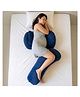 MY ARMOR Maternity Pillow Bundle for Women, Adjustable Butterfly Pregnancy Pillow Set | Full Body Support for Back, Belly, Hips & Legs, W-Shape, Soft 100% Velvet, 1 Year Warranty - Navy Blue