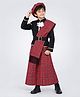 Little Surprise Box Halloween Theme Full Sleeves Traditional Scottish Costume Set With Shoulder Sash - Red