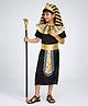 Little Surprise Box Halloween Theme Half Sleeves Pharaoh Costume Set With Royal Scepter - Black