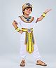 Little Surprise Box Halloween Theme Half Sleeves Egyptian Prince Costume Set With Decorative Collar & Wrist Cuffs - White