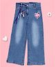 Cutecumber Denim Sequins Embellished Heart Applique Detailed Washed Jeans - Blue