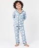 Funkrafts Cotton Knit Half Sleeves Sheep Printed Coordinating Shirt & Pajama Night Suit - Blue