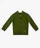 Kiggle 100% Cotton Knit Full Sleeves Solid Hooded Sweatjacket - Green