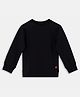 Kiggle 100% Cotton Knit Full Raglan Sleeves Solid Sweatshirt - Black